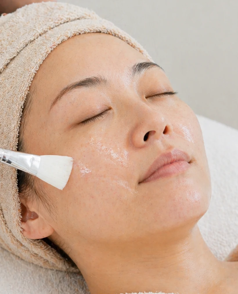 Chemical peel being applied at Aeconic Aesthetic Clinic in Berawa, Canggu, Bali